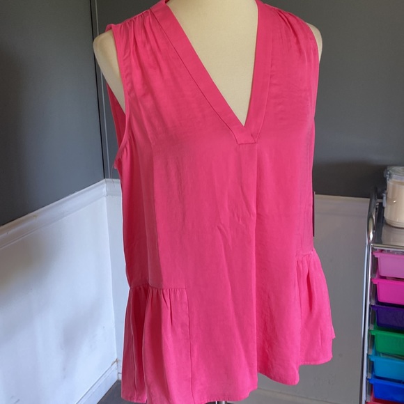 NWT Vince Camuto Pink Peplum Top - Picture 5 of 10